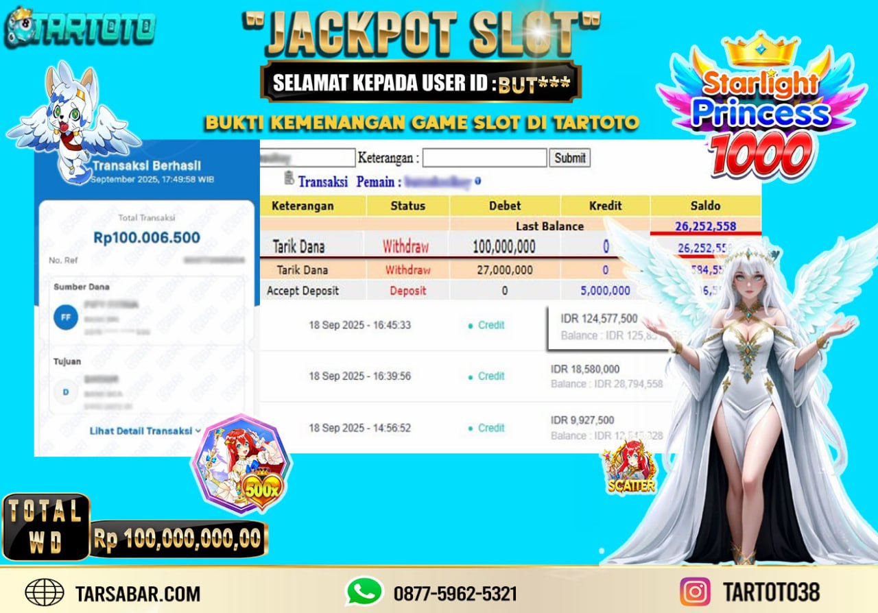 JACKPOT PERMAINAN STARLIGHT PRINCESS 1000