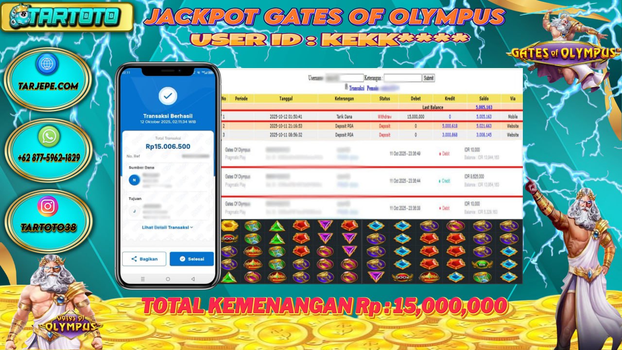 JACKPOT PERMAINAN GATES OF OLYMPUS