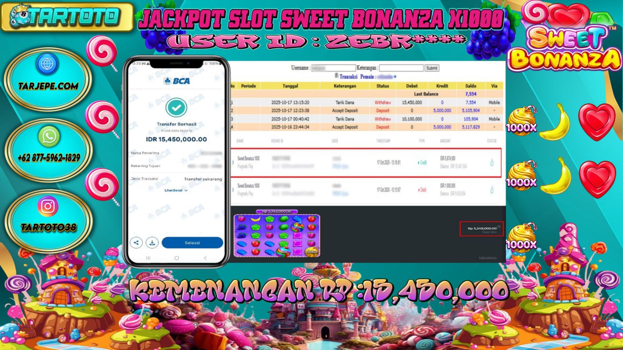 JACKPOT PERMAINAN SWEET BONANZA