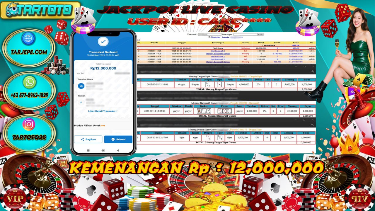 JACKPOT PERMAINAN LIVE CASINO